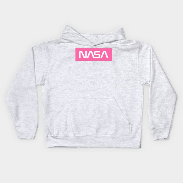 NASA Box Logo - Pink 2 Kids Hoodie by GreazyL